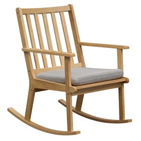 Rocking Chair with Cushion Solid Rubber Wood Rocker with Padded Seat