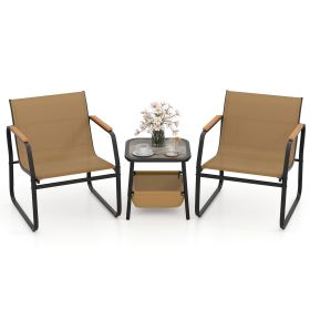 3 Pieces Patio Furniture Set Outdoor Bistro Conversation Set