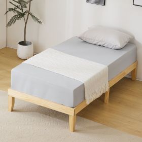 Twin Basic Bed Frame Pine Wood Painted Surface Bed Single Bed 74.41*37.99*12in Wood