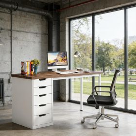 Computer Desk with 5 Drawers, Modern Study Table Writing Desk
