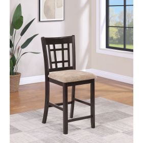 Tan and Espresso Lattice Back Counter Height Stools (Set of 2)