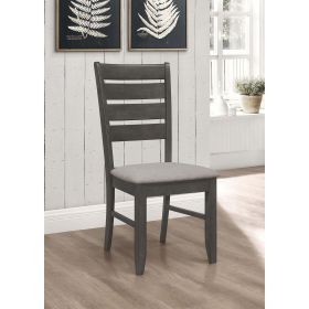 Grey and Dark Grey Padded Seat Side Chairs (Set of 2)