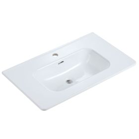 BB04-30-301, Integrated white ceramic basin, drain not included