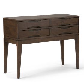 Harper 40 inch Wide Solid Wood Hallway Console Table in Walnut Brown