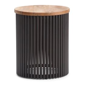 Demy Accent Table in Natural/Black