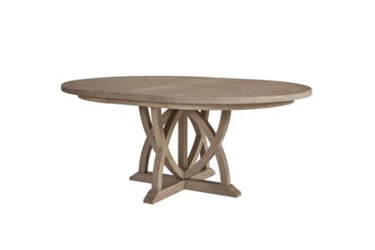 54" Round Dining Table with 18" Removable Leaf Expands 72" - Mindi Veneer