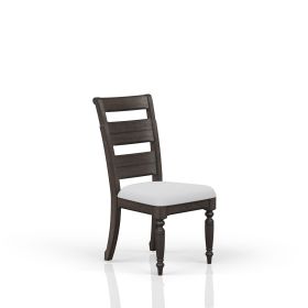 Upholstered Seat Ladderback Side Chair Set of 2