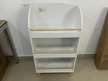 Kids Bookshelf, 3-Tier Bookcase, Book Organizer, toy Storage Cabinet Organizer, White