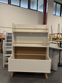Kids Bookshelf, Book and Magazine Rack, Book Organizer, toy Storage Cabinet Organizer, White