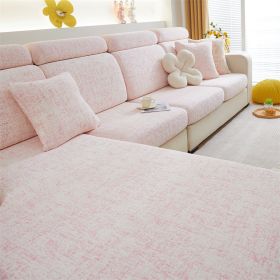 1 PC Anti Cat Scratch Chenille Sofa Cover All Inclusive Universal Set All Season Universal Anti Slip Lazy Sofa Hat (Color: Pink, size: L-shaped sofa)