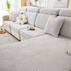 1 Pc Jacquard Velvet Elastic Sofa Cover, All Inclusive Universal Set, Anti Cat Scratch Hat, All Season Universal Anti Slip Seat Cushion (Color: Light Gray, size: Pillow cover)