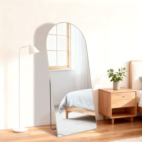58"x19" Full Length Mirror with Stand Floor Mirror with Aluminum Alloy Frame Body Wall-Mounted Mirrors For Bedroom Bathroom (Color: Golden-arched-58X19)