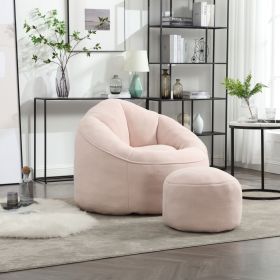 Bedding Bean Bag Sofa Chair High Pressure Foam Bean Bag Chair Adult Material with Padded Foam Padding Compressed Bean Bag With Footrest (Color: as Pic)