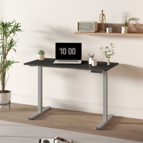 Electric Standing Desk Adjustable Height Desk with Two-Piece Tabletop Home Office Computer Workstation Sit Stand up Desk (Main Color: Grey+Black, Main Material: Metal & Wood)